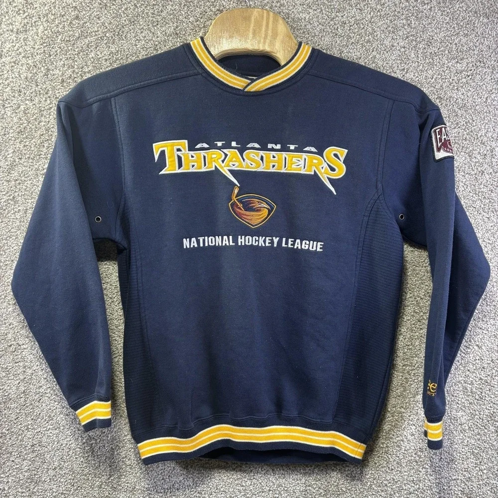 Vintage Atlanta Thrashers Sweatshirt Mens Medium Blue NHL Hockey Lee Sport - Picture 1 of 11